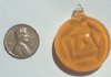 1 29mm Round Tangerine  Lampwork Pendant